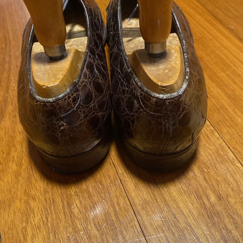 Vintage French shiner mens alligator shoes - Picture 2 of 12